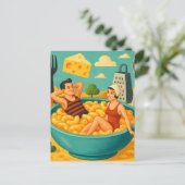 リアルな夫婦が安っぽい麺の中で泳ぐ ポストカード (スタンド正面)