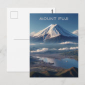 リアルな富士山の風景 日本旅行 ポストカード (正面/裏面)