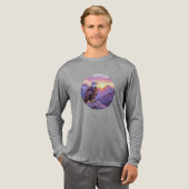 リアルな岩上の鷲 - 雄大な野生の風景 トライブレンドＴシャツ (正面全体)