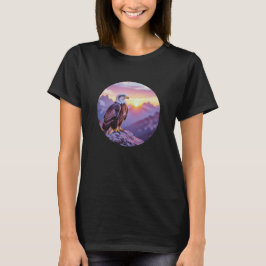 リアルな岩上の鷲 - 雄大な野生の風景 Tシャツ