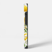 リアルな押しレモンと植物の花柄 iPhoneケース (左側面)