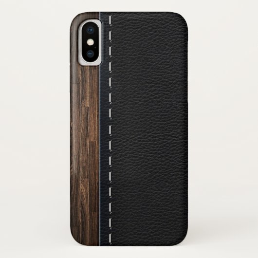 リアルな木とステッチの革のテクスチャー Case-Mate iPhoneケース (裏面)