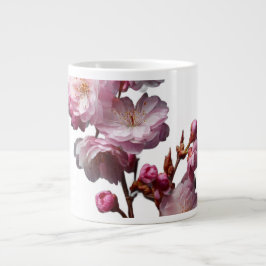 リアルな桜の花 ジャンボコーヒーマグカップ