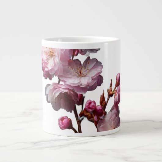 リアルな桜の花 ジャンボコーヒーマグカップ (正面)