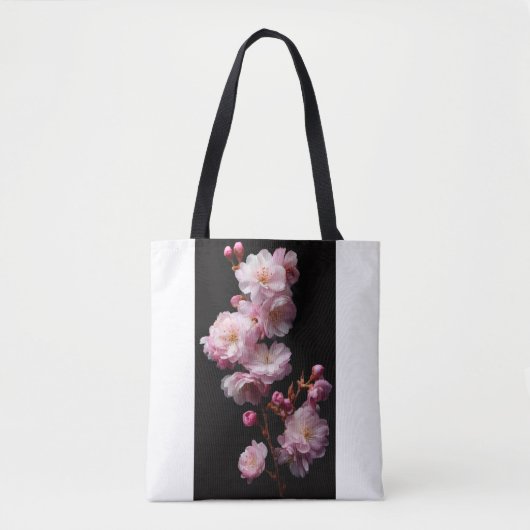 リアルな桜の黒い花 トートバッグ (正面)