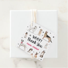 リアルな水彩犬の誕生日パーティーありがとう フェイバータグ