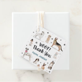 リアルな水彩犬の誕生日パーティーありがとう フェイバータグ