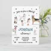 リアルな水彩犬の誕生日パーティー、任意の年齢 招待状 (スタンド正面)