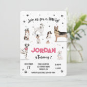 リアルな水彩犬の誕生日パーティー、任意の年齢 招待状 (スタンド正面)