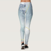 リアルな液体大理石と金ゴールド レギンス (裏面)