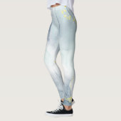 リアルな液体大理石と金ゴールド レギンス (左)