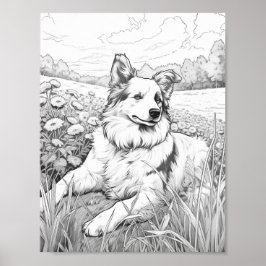 リアルな犬の大人の色 ポスター