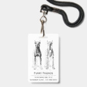 リアルな獣医の解剖学的犬 バッジ (正面（ネックストラップ付）)