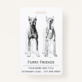 リアルな獣医の解剖学的犬 バッジ (裏面)