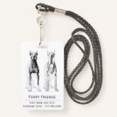 リアルな獣医の解剖学的犬 バッジ (裏面ランヤード)