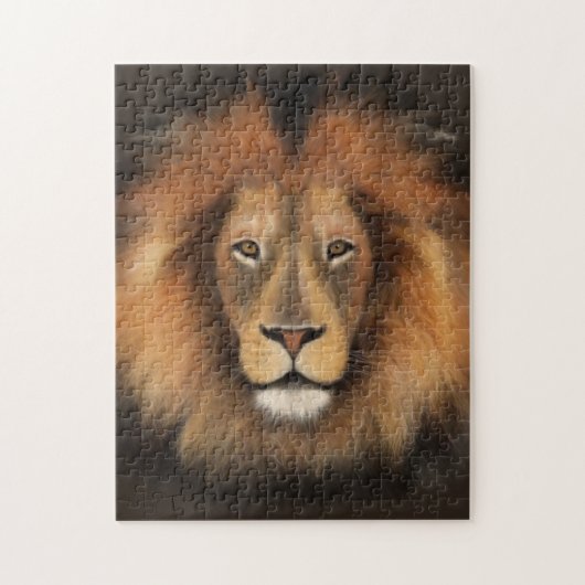 リアルな男性のライオンの水彩画 キング・オブ・ジャングル ジグソーパズル (縦)