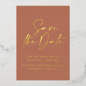 リアルな箔押し手書きタイポグラフィー結婚式箔押し招待状 箔招待状 (正面)