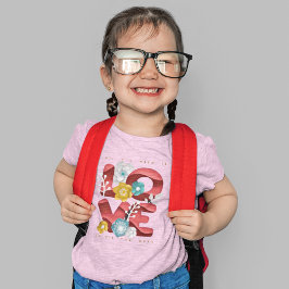 リアルな紙アートで愛の言葉&花 Tシャツ