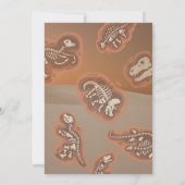 リアルな緑の白い恐竜誕生日招待状 招待状 (裏面)