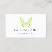 リアルな緑の蝶ピンク 名刺 (正面)