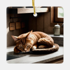 リアルな美術ネコ写真 セラミックオーナメント