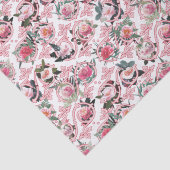 リアルな花柄のピンクの飾り付きティッシュペーパー 薄葉紙 (詳細)