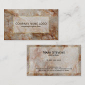 リアルな茶色のフェイク大理石金ゴールドアクセント 名刺 (正面/裏面)