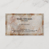 リアルな茶色のフェイク大理石金ゴールドアクセント 名刺 (裏面)