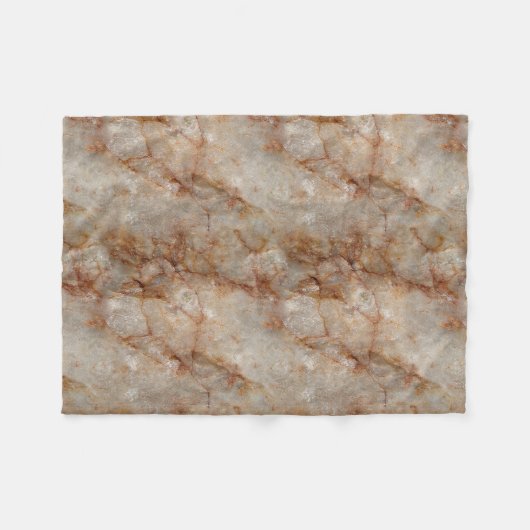 リアルな茶色フェイクの大理石模様 フリースブランケット (正面(横))