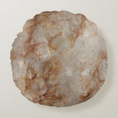 リアルな茶色フェイクの大理石模様 ラウンドクッション (正面)