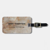 リアルな茶色フェイクの大理石模様 ラゲッジタグ (正面横)