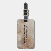 リアルな茶色フェイクの大理石模様 ラゲッジタグ (正面縦)