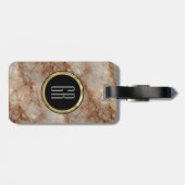 リアルな茶色フェイクの大理石模様 ラゲッジタグ (裏面横)