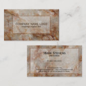 リアルな茶色フェイクの大理石模様 名刺 (正面/裏面)