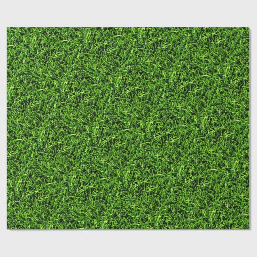 リアルな草写真テクスチャおもしろい明るい緑 ラッピングペーパー (フラット)