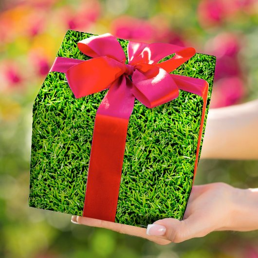 リアルな草写真テクスチャおもしろい明るい緑 ラッピングペーパー