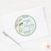 リアルな蜂の巣蜂蜜ドリップラベル ラウンドシール (封筒)