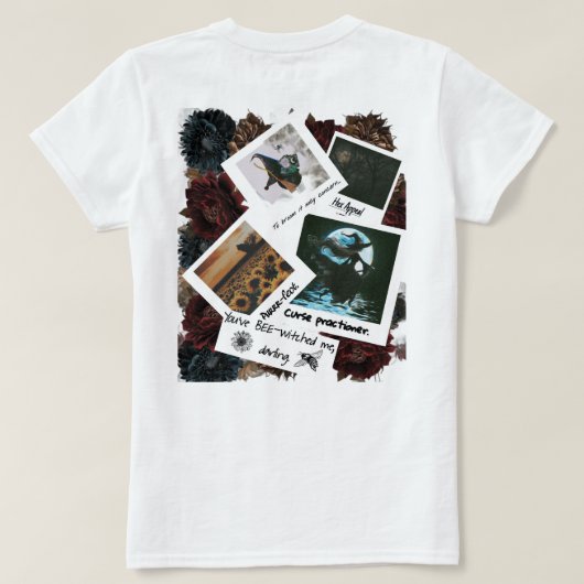 リアルな表情の"BEE-Witched"Tシャツ Tシャツ (デザイン裏面)