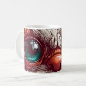 リアルな表現力のある大きな目で、 コーヒーマグカップ (正面左)