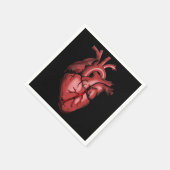 リアルな解剖学的ハートイメージナプキン スタンダードカクテルナプキン (角)