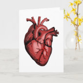 リアルな解剖学的ハート画像 カード (黄色い花)