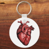 リアルな解剖学的ハート画像 キーホルダー (正面)