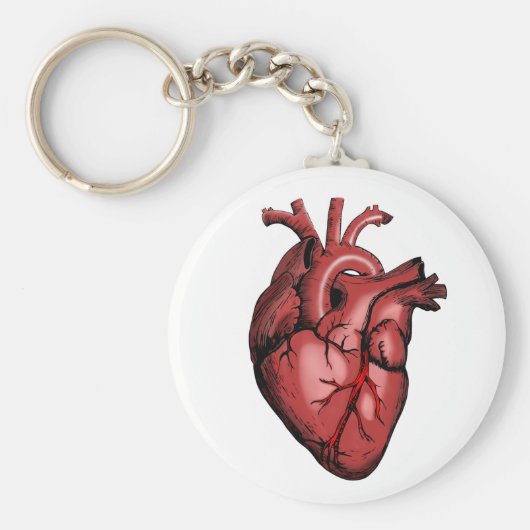 リアルな解剖学的ハート画像 キーホルダー (正面)
