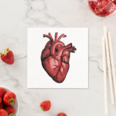 リアルな解剖学的ハート画像 スタンダードカクテルナプキン (インサイチュ)