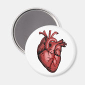 リアルな解剖学的ハート画像 マグネット (正面/裏面)