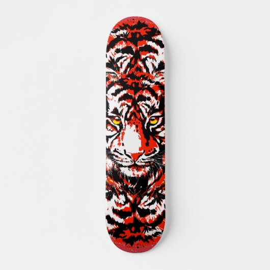 リアルな赤いタイガーの頭 – Tiger Skateboard スケートボード (正面)