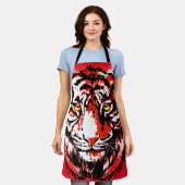 リアルな赤いタイガーエプロン エプロン (着用した状態)