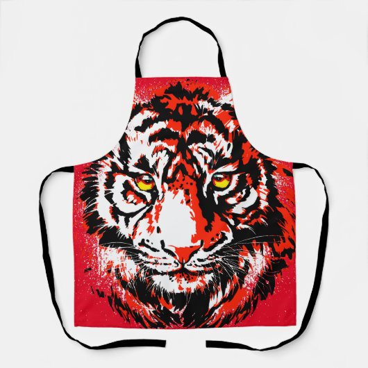 リアルな赤いタイガーエプロン エプロン (正面)