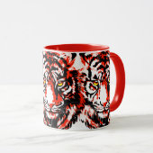 リアルな赤いタイガーマグ – コーヒーカップ (正面右)