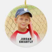 リアルな野球の写真名と番号 セラミックオーナメント (裏面)